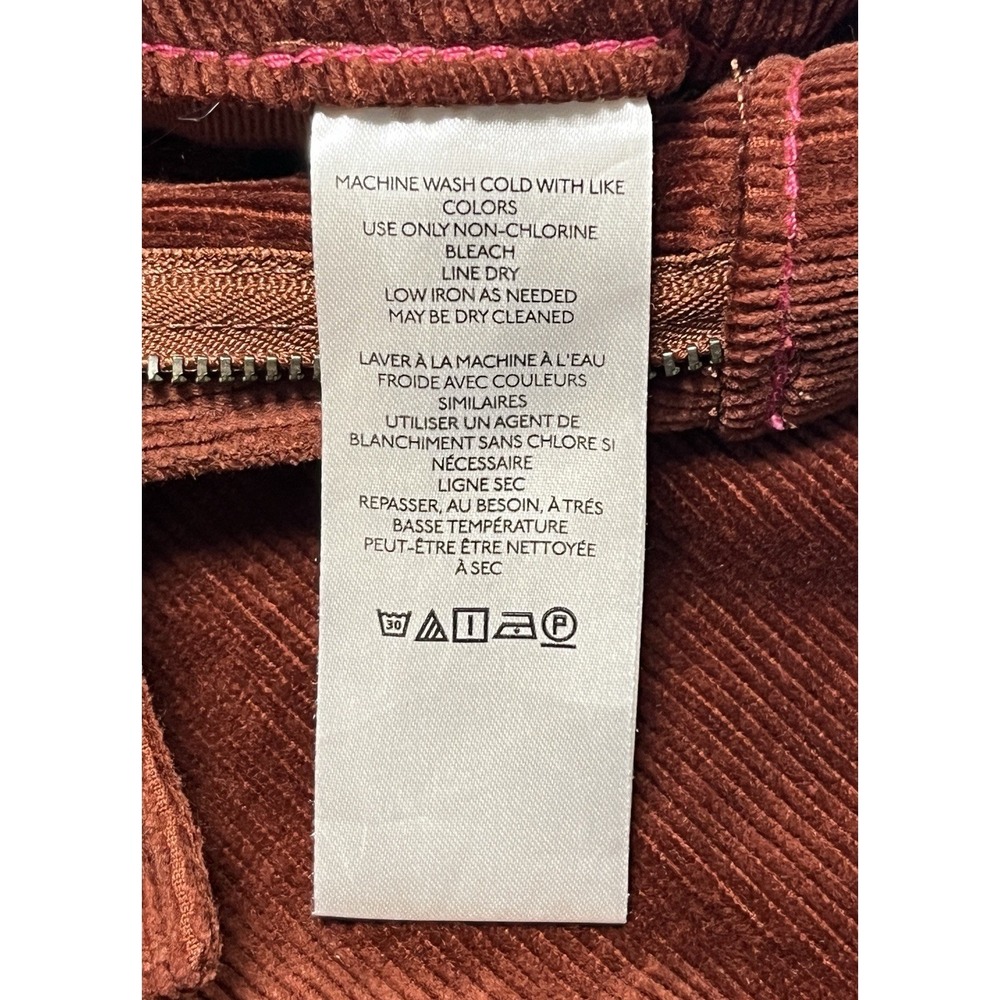 ANTHROPOLOGIE MAEVE Colette Corduroy Crop Wide-Leg High Rise Pants Rust Sz 26 - Picture 12 of 12